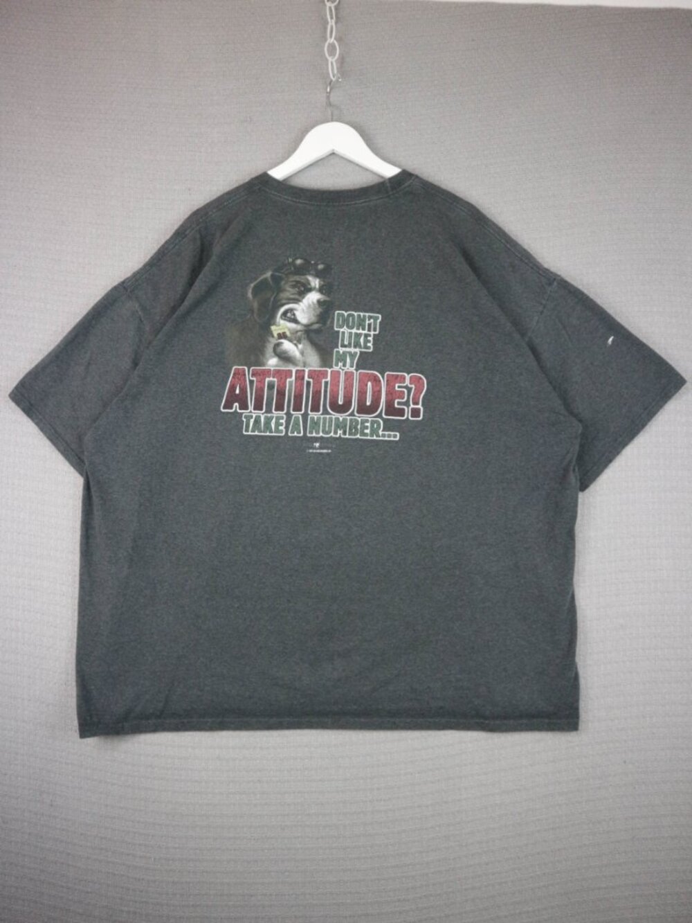 Big Dogs Don't Like my Attitude Humour Tee Mens Vintage Y2K 4XL